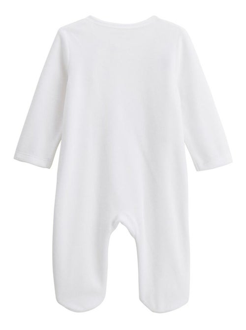 Lot de 2 pyjamas bébé en velours ouverture zippée Perle - Kiabi