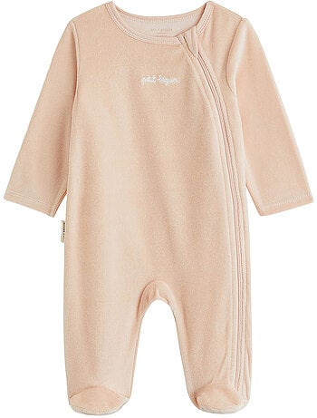 Lot de 2 pyjamas bébé en velours ouverture zippée