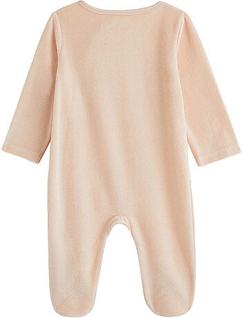 Lot de 2 pyjamas bébé en velours ouverture zippée