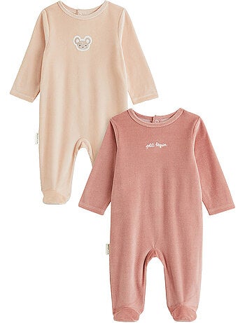 Lot de 2 pyjamas bébé en velours