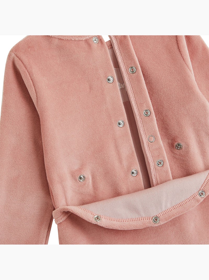 Lot de 2 pyjamas bébé en velours Rose - Kiabi