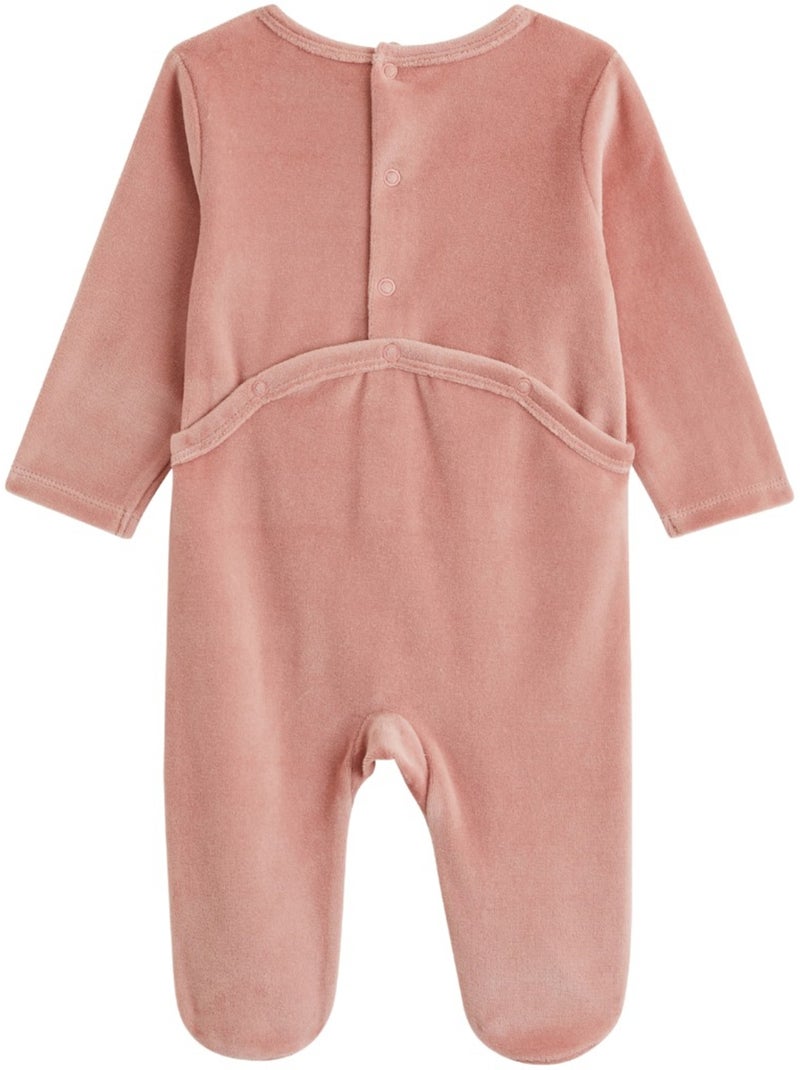 Lot de 2 pyjamas bébé en velours Rose - Kiabi