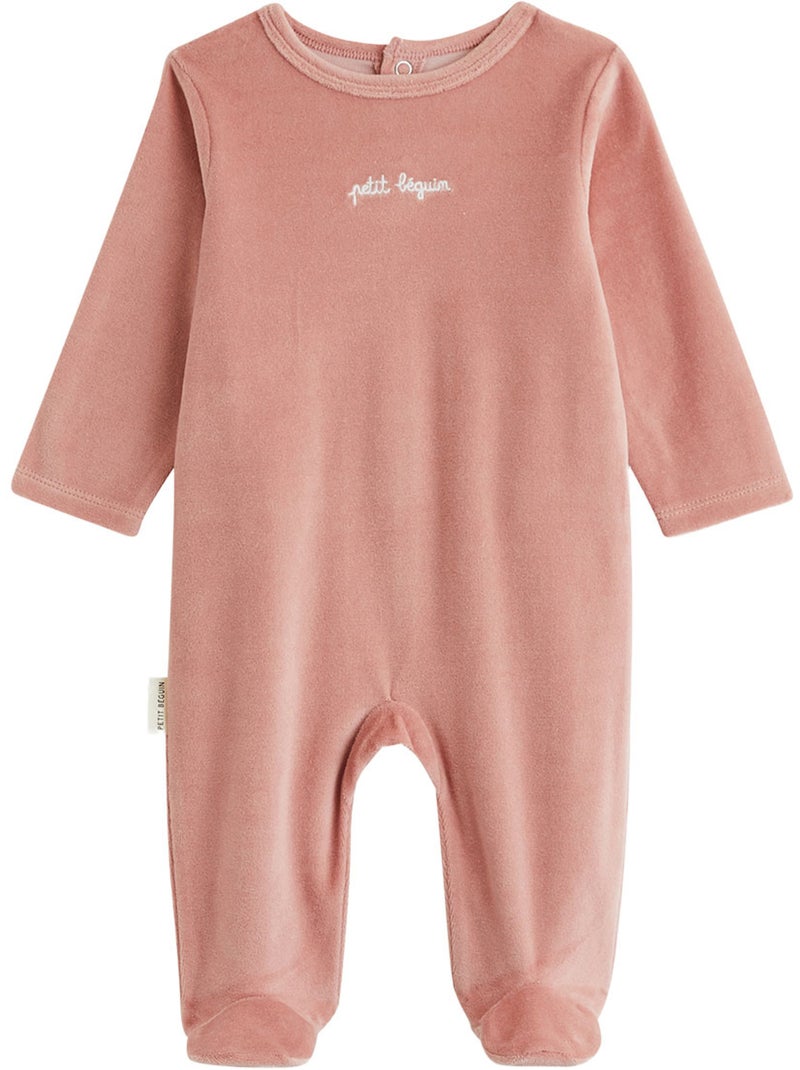Lot de 2 pyjamas bébé en velours Rose - Kiabi