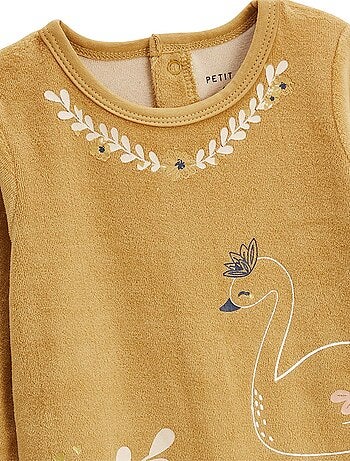Lot de 2 pyjamas bébé en velours Swan