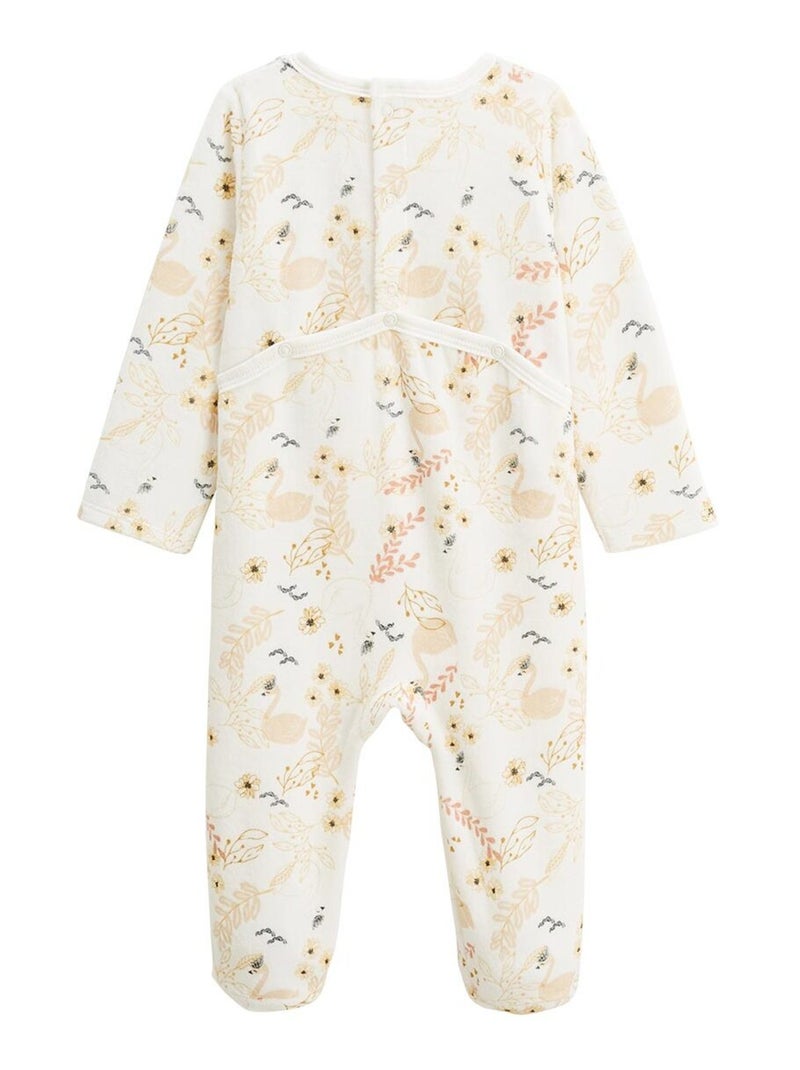 Lot de 2 pyjamas bébé en velours Swan Moutarde - Kiabi