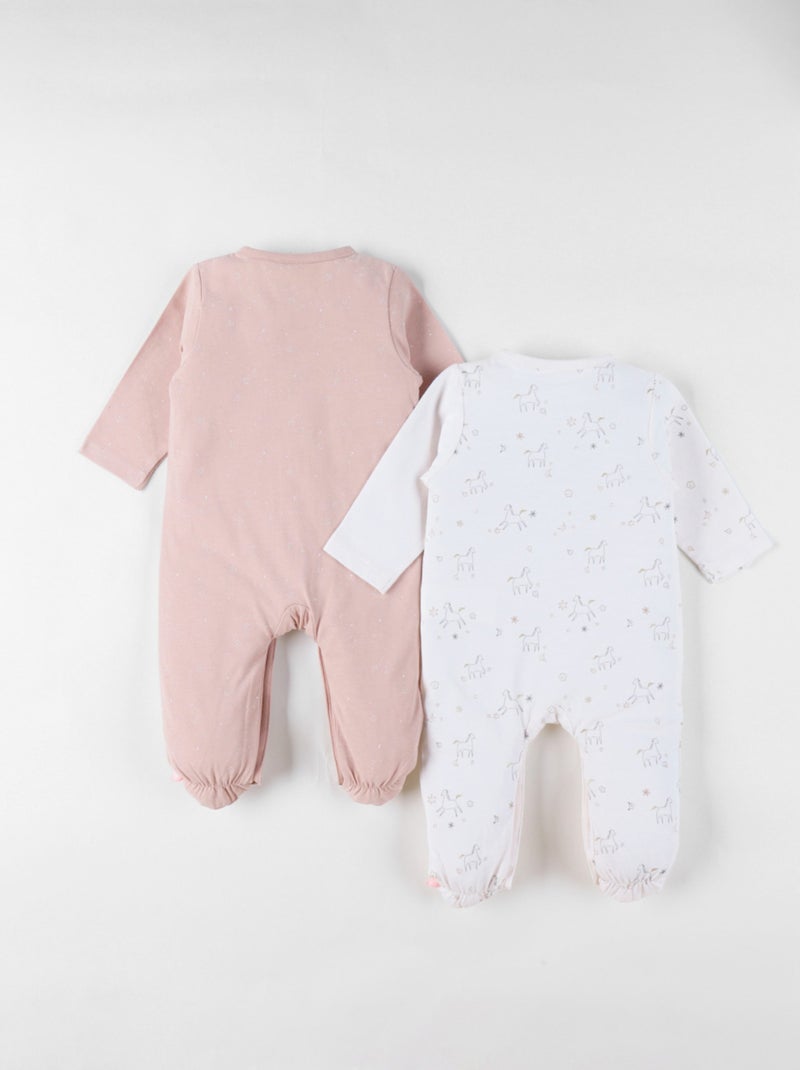 Lot de 2 Pyjamas bébé, Jersey Noukie's Rose - Kiabi