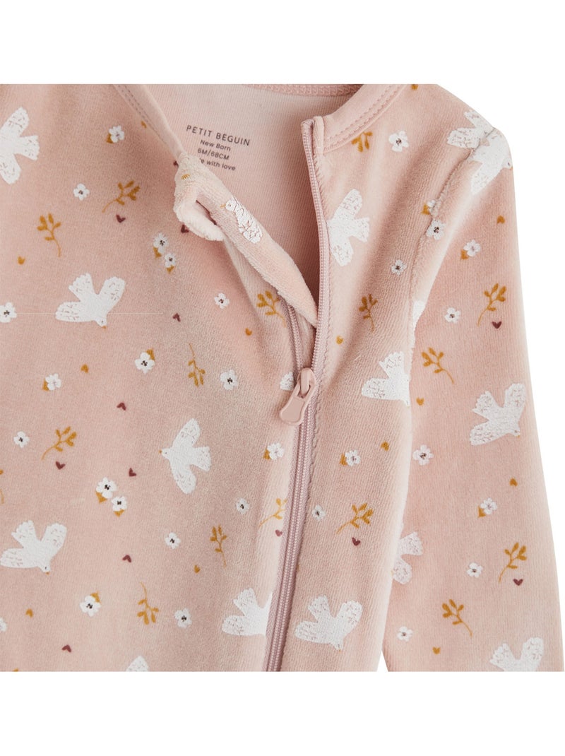 Lot de 2 pyjamas bébé ouverture zippée miette Rose - Kiabi