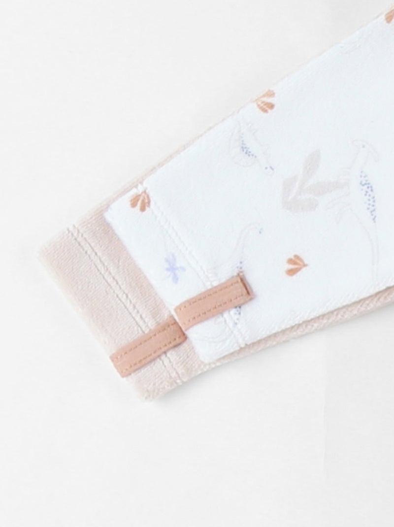 Lot de 2 Pyjamas bébé, Velours Noukie's Beige - Kiabi