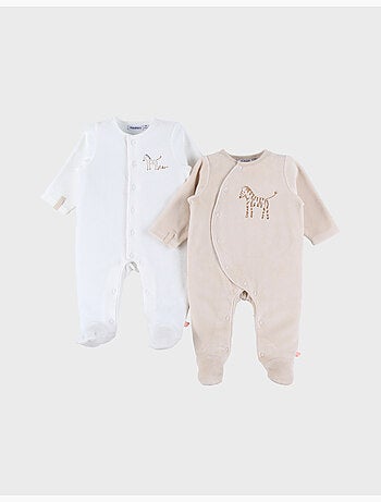Lot de 2 pyjamas bébé, velours Noukie's