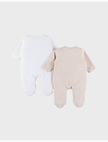 Lot de 2 pyjamas bébé, velours Noukie's