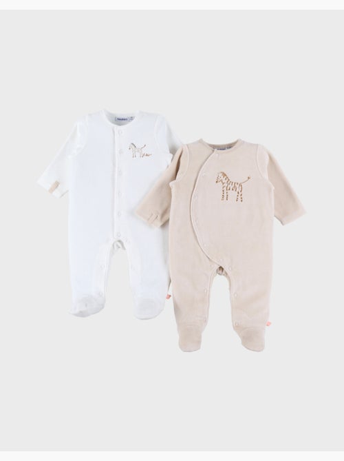 Lot de 2 pyjamas bébé, velours Noukie's - Kiabi