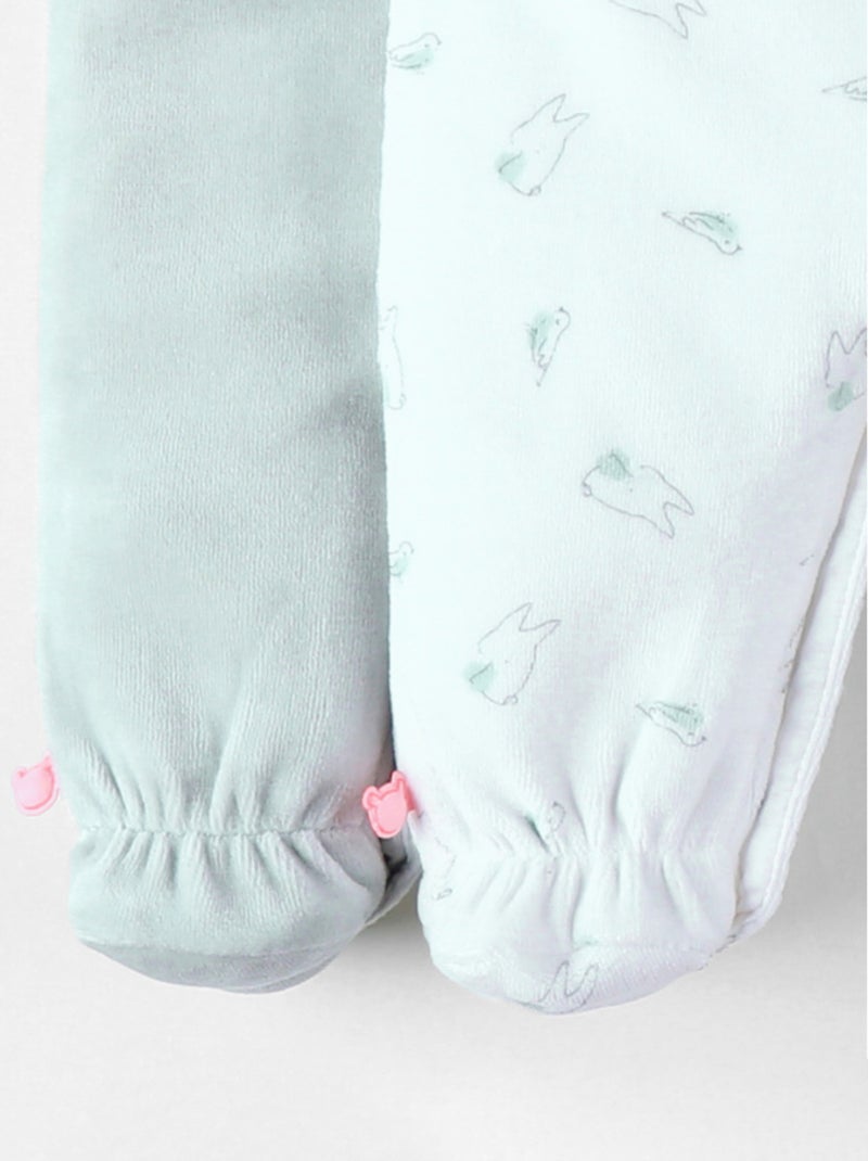 Lot de 2 Pyjamas bébé, Velours Noukie's Blanc - Kiabi