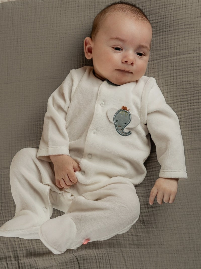 Lot de 2 Pyjamas bébé, Velours Noukie's Blanc - Kiabi