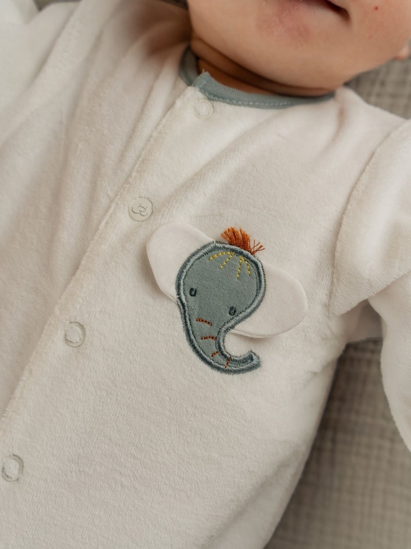 Lot de 2 Pyjamas bébé, Velours Noukie's Blanc - Kiabi