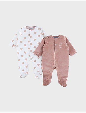 Lot de 2 pyjamas bébé, velours Noukie's