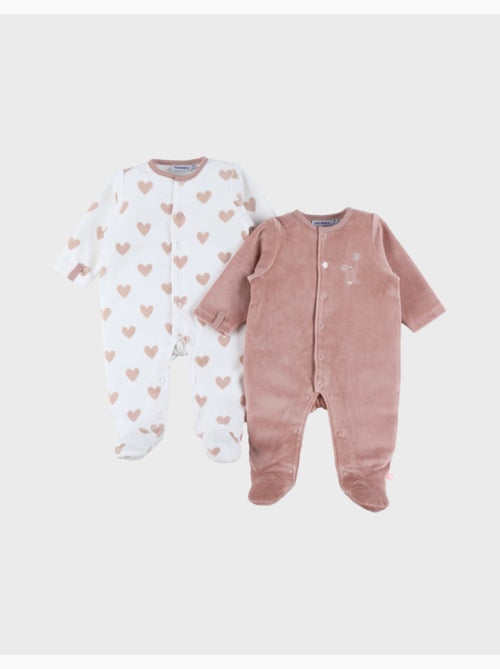 Lot de 2 pyjamas bébé, velours Noukie's - Kiabi