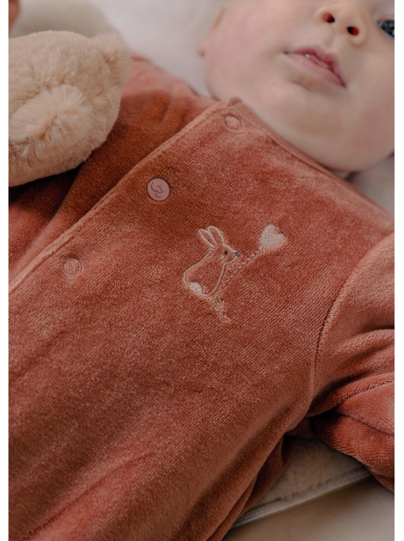 Lot de 2 pyjamas bébé, velours Noukie's Rose - Kiabi
