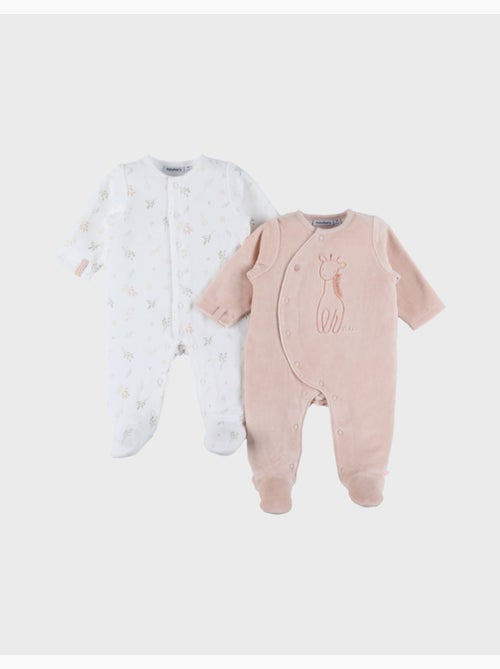 Lot de 2 pyjamas bébé, velours Noukie's - Kiabi
