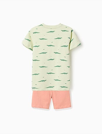 Lot de 2 pyjamas courts en coton avec imprimé alligator