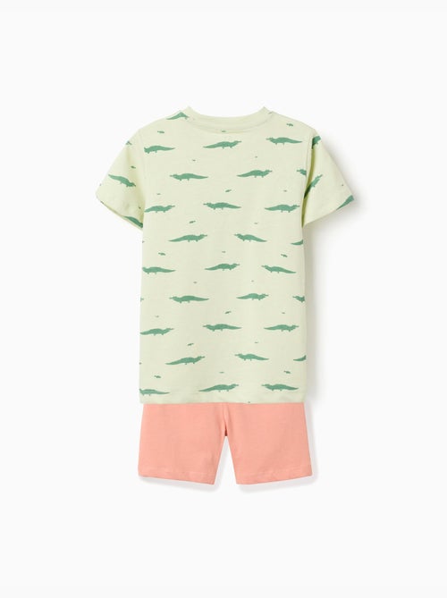 Lot de 2 pyjamas courts en coton avec imprimé alligator - Kiabi Lot de 2 pyjamas courts en coton avec imprimé alligator - Kiabi