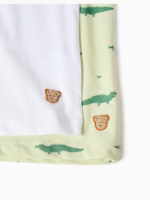 Lot de 2 pyjamas courts en coton avec imprimé alligator - Kiabi Lot de 2 pyjamas courts en coton avec imprimé alligator - Kiabi