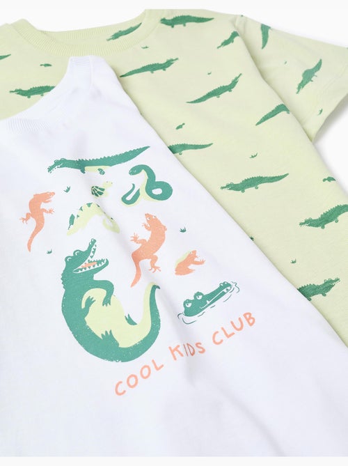 Lot de 2 pyjamas courts en coton avec imprimé alligator - Kiabi Lot de 2 pyjamas courts en coton avec imprimé alligator - Kiabi