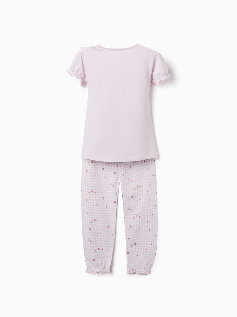 Lot de 2 pyjamas courts en coton avec imprimés floraux Mauve lilas - Kiabi