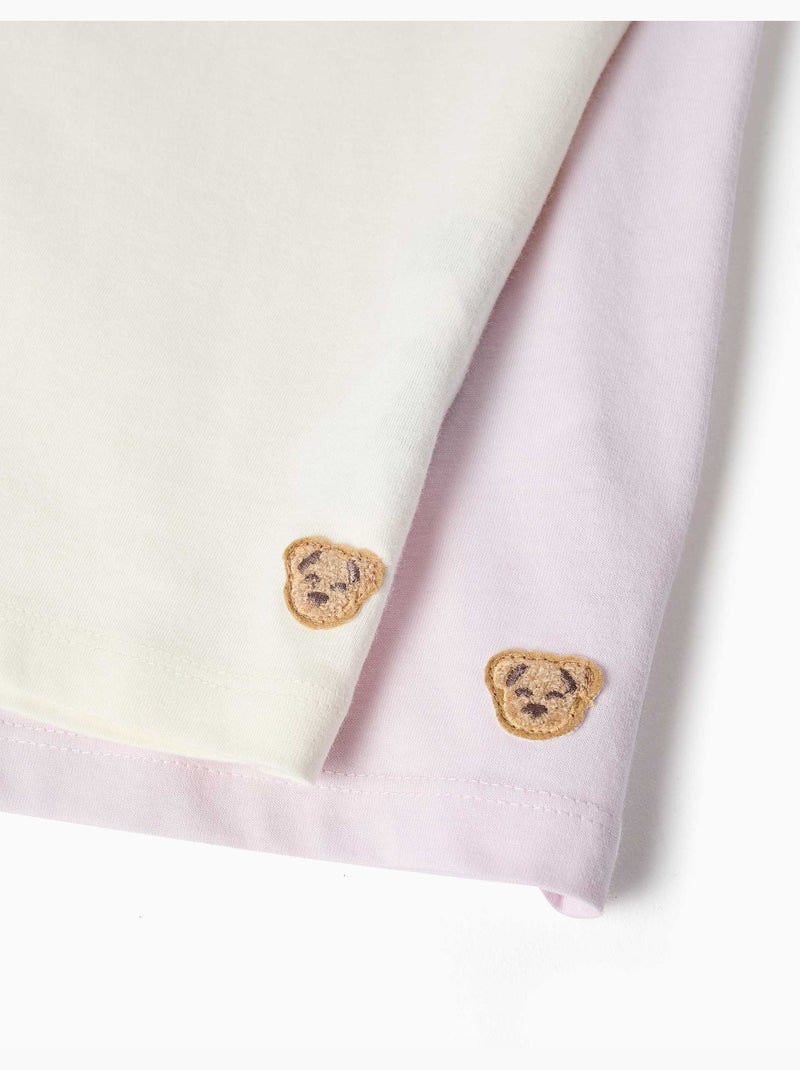 Lot de 2 pyjamas courts en coton avec imprimés floraux Mauve lilas - Kiabi