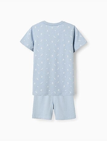 Lot de 2 pyjamas courts/longs en coton à imprimés