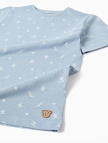 Lot de 2 pyjamas courts/longs en coton à imprimés