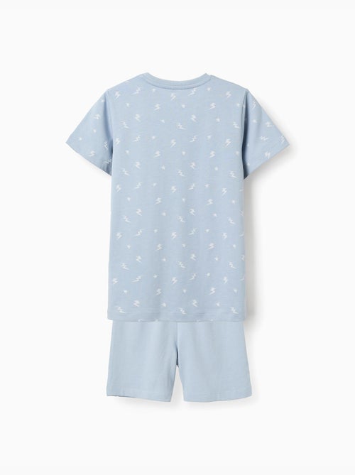 Lot de 2 pyjamas courts/longs en coton à imprimés - Kiabi
