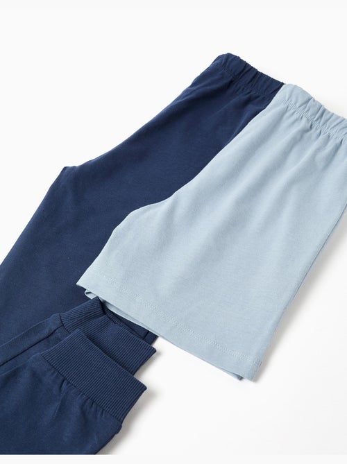 Lot de 2 pyjamas courts/longs en coton à imprimés - Kiabi