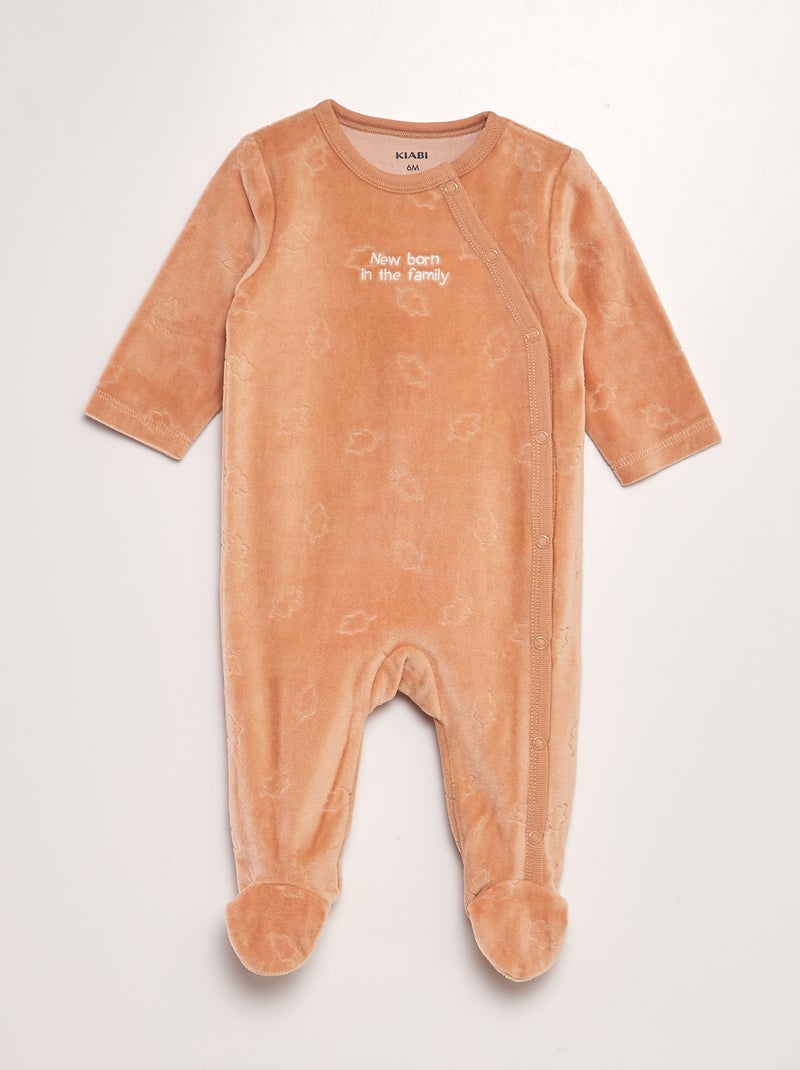 Lot de 2 pyjamas dors-bien en velours Orange/beige - Kiabi