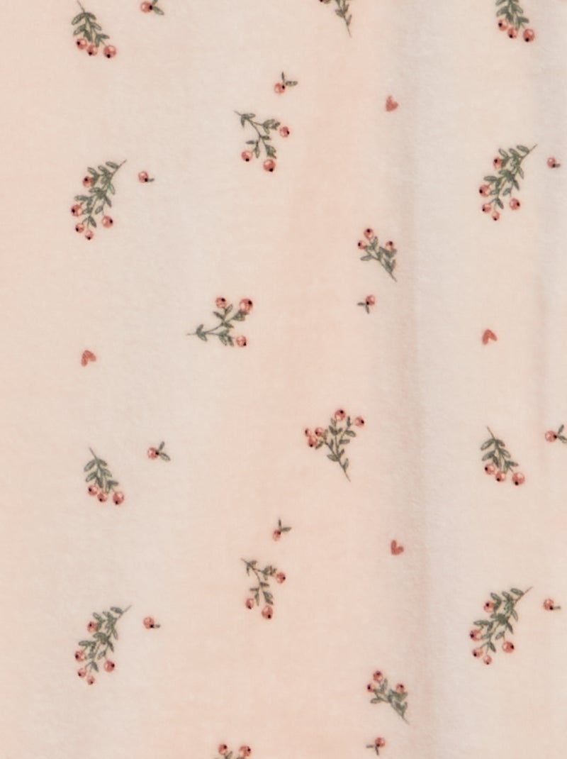 Lot de 2 pyjamas dors-bien en velours Rose/fleuri - Kiabi