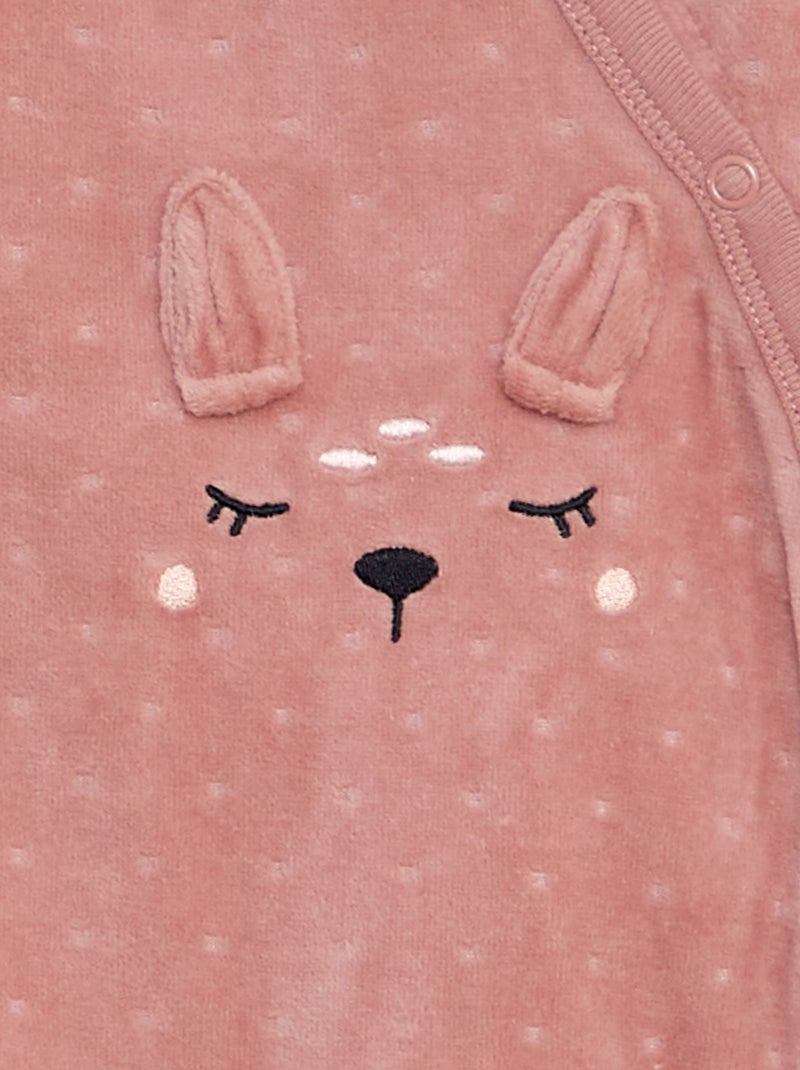 Lot de 2 pyjamas dors-bien en velours Rose/fleuri - Kiabi