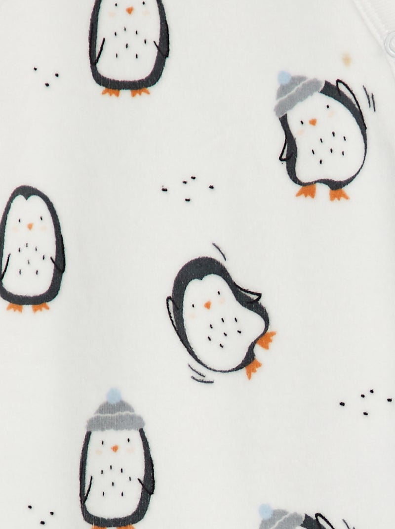 Lot de 2 pyjamas dors-bien en velours Vert/blanc - Kiabi