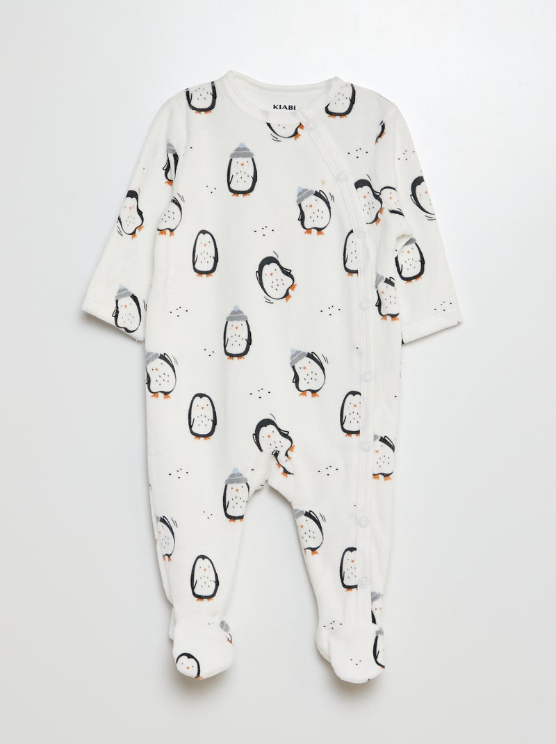 Lot de 2 pyjamas dors-bien en velours Vert/blanc - Kiabi