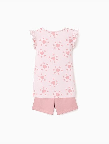 Lot de 2 pyjamas en coton avec imprimés cœur