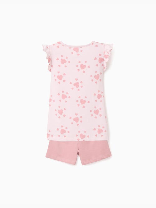 Lot de 2 pyjamas en coton avec imprimés cœur - Kiabi