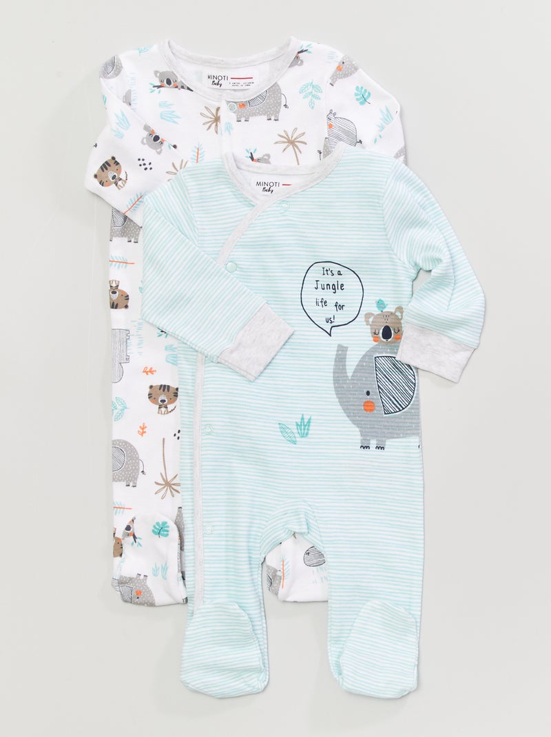 Lot de 2 pyjamas en coton BEIGE - Kiabi