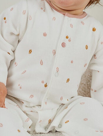 Lot de 2 pyjamas en velours bébé et brodé Noukie's