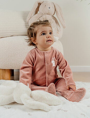 Lot de 2 pyjamas en velours bébé et brodé Noukie's