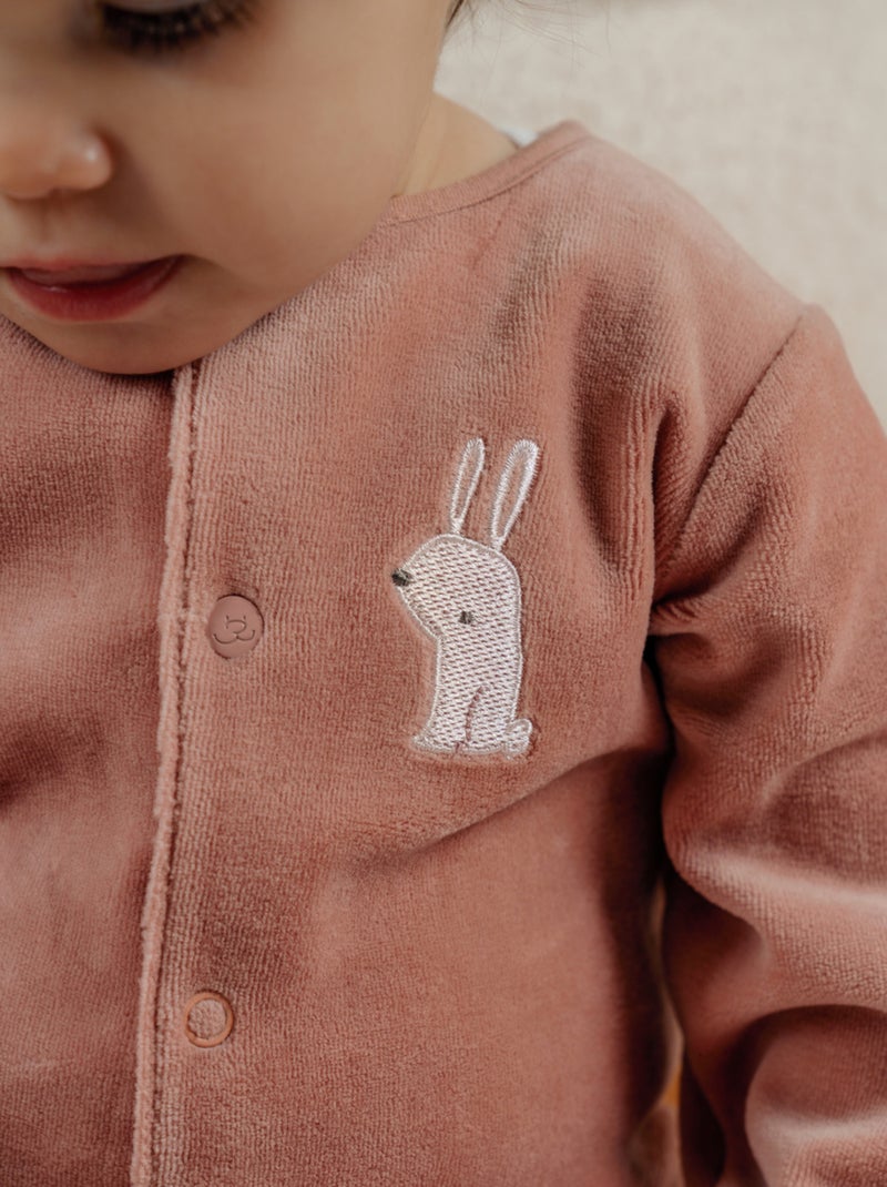 Lot de 2 pyjamas en velours bébé et brodé Noukie's Rose - Kiabi