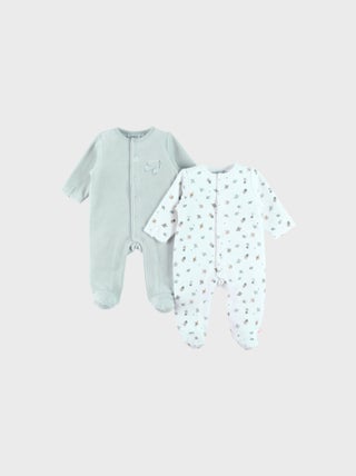 Lot de 2 pyjamas en velours brodé Noukie's