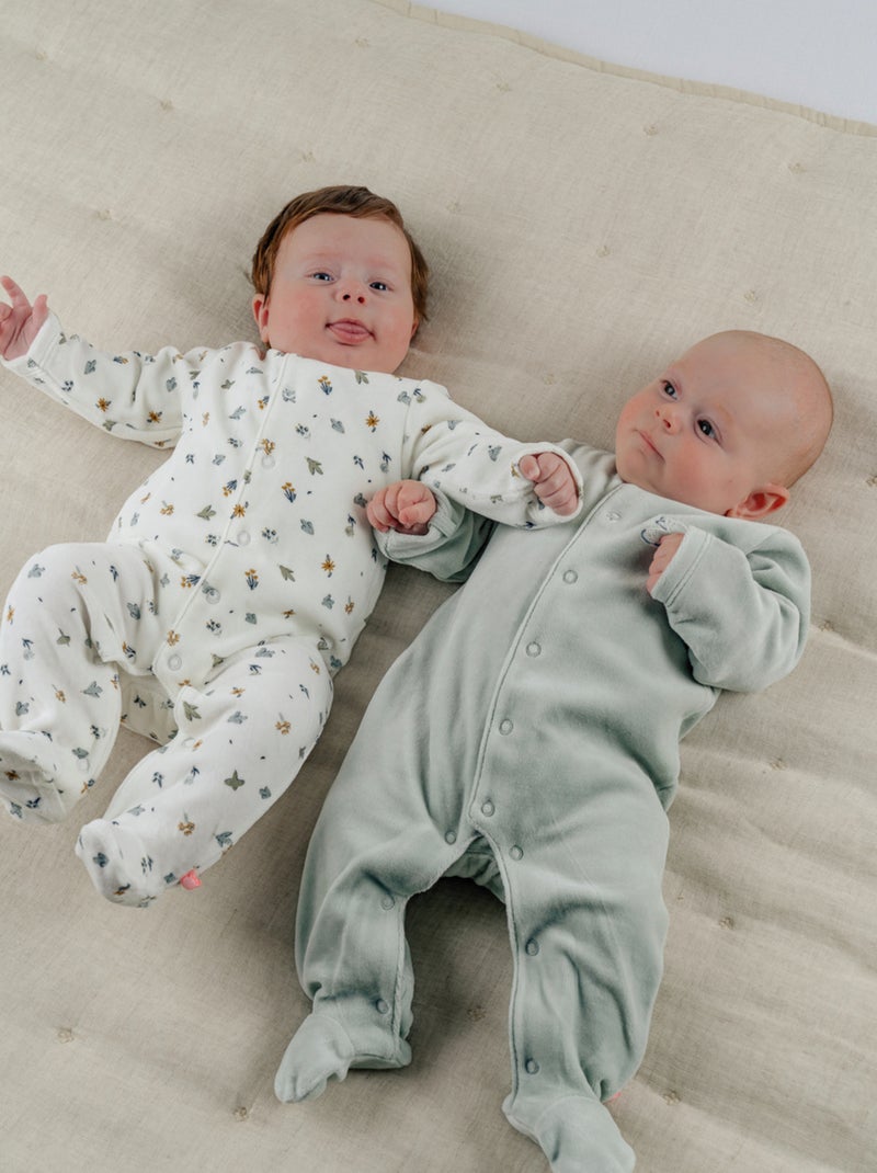 Lot de 2 pyjamas en velours brodé Noukie's Vert - Kiabi