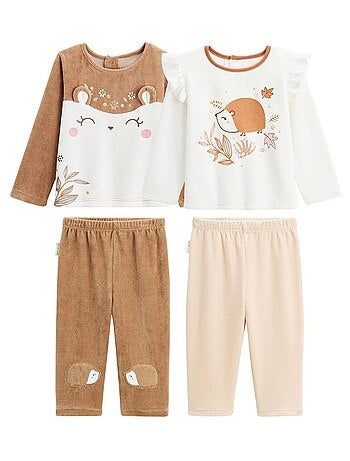 Lot de 2 pyjamas enfant 2 pi?ces en velours Chincha