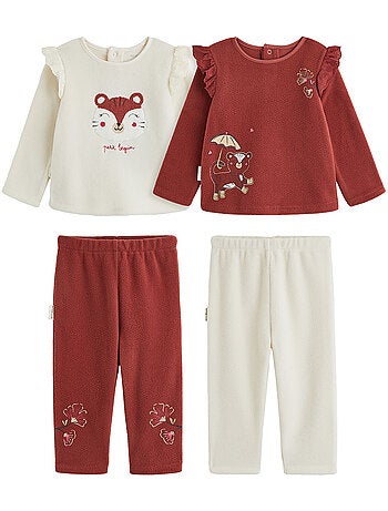 Lot de 2 pyjamas enfant 2 pièces en polaire léa