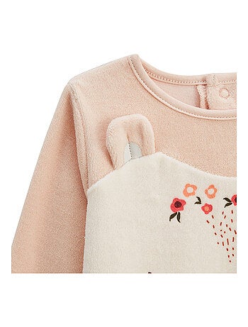 Lot de 2 pyjamas enfant 2 pièces en velours avec pieds retroussables Manouk