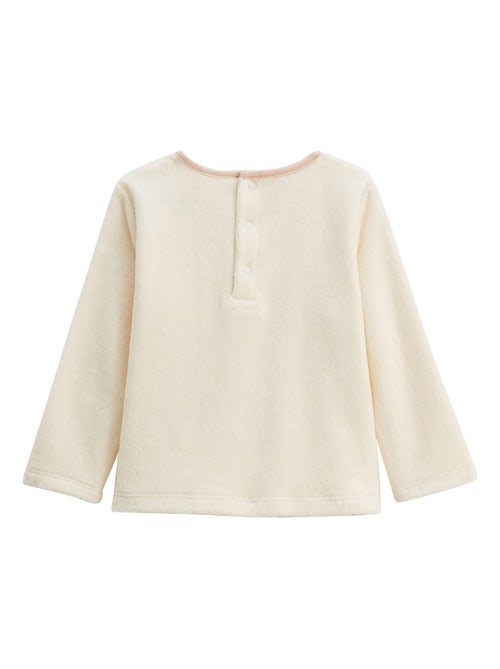 Lot de 2 pyjamas enfant 2 pièces en velours avec pieds retroussables Manouk - Kiabi