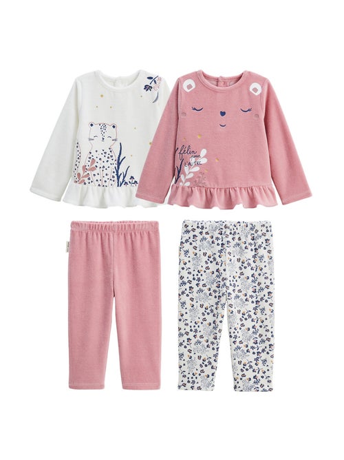 Lot de 2 pyjamas enfant 2 pièces en velours Céleste - Kiabi